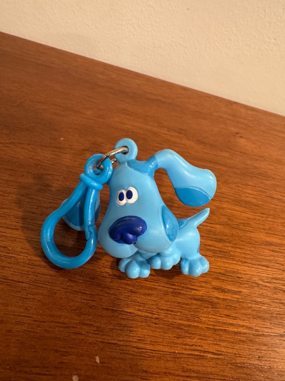 1999 Blue from Blues Clues Cartoon Puppy Keychain Charm Figure Plastic Clip